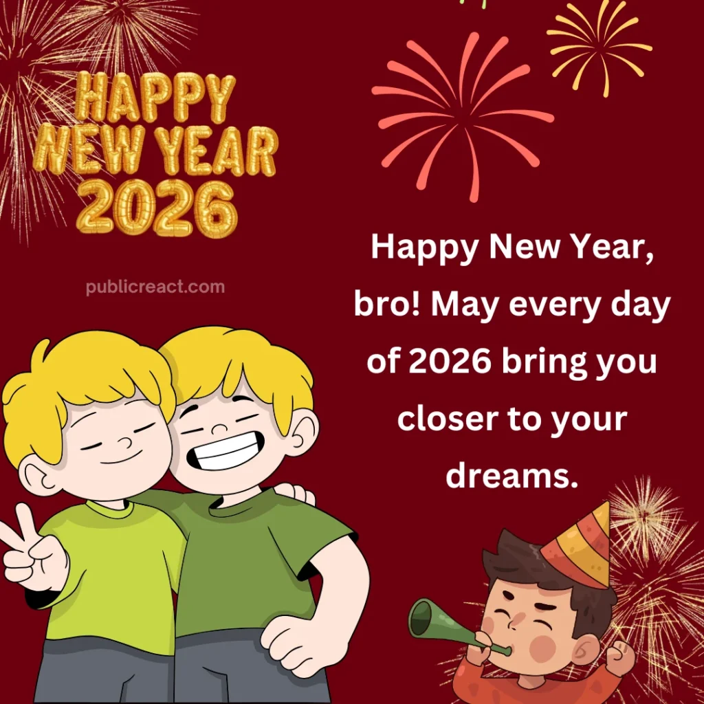 50 + Happy New Year Wishes 2026 to Brother with Love and Blessings 2 Happy New Year Wishes to Brother Image